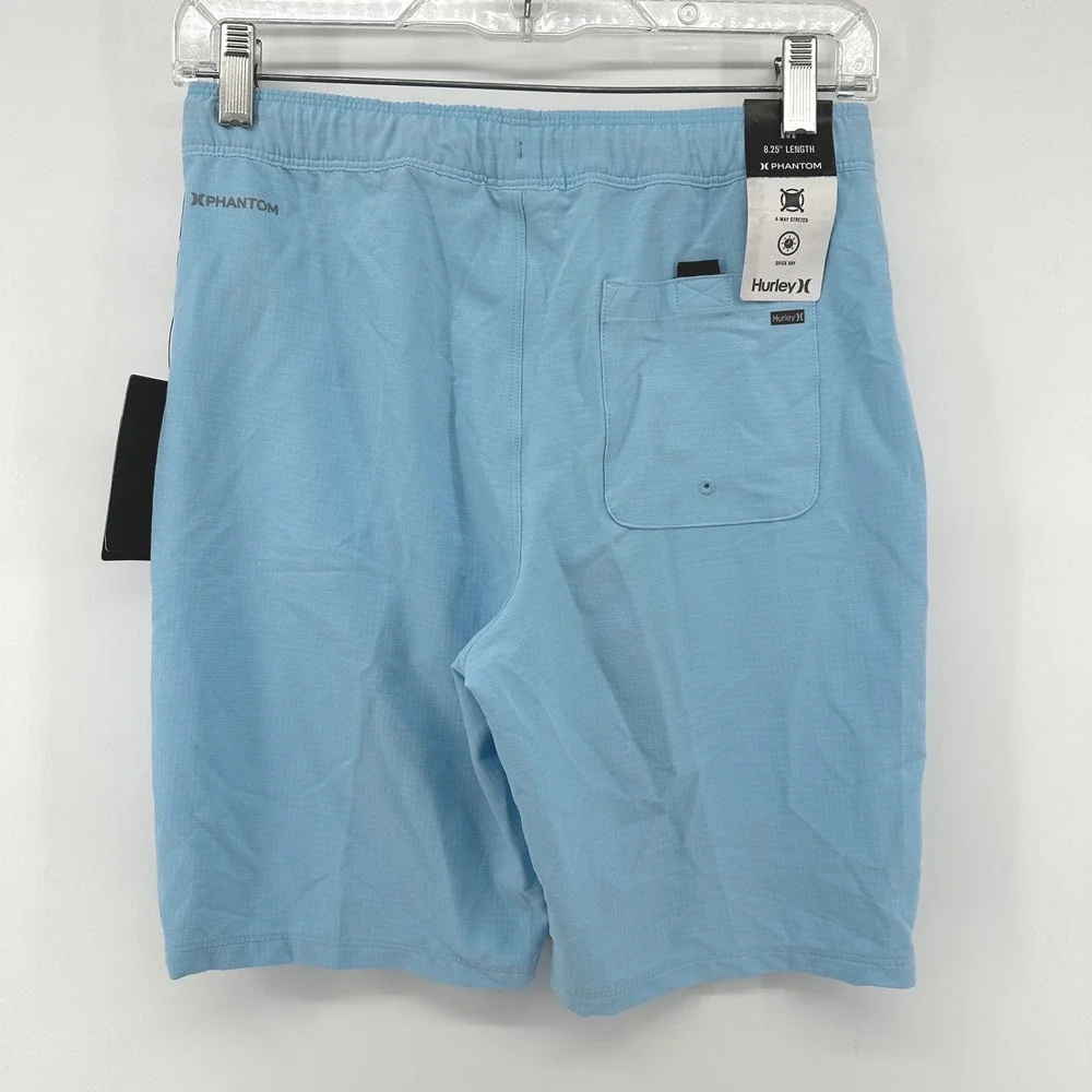 Hurley Phantom Boys Blue Hybrid Shorts 4-Way Stretch Quick Dry Size M 10-12 NWT
